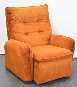 J.C. PENNEY ORANGE CORDUROY RECLINER