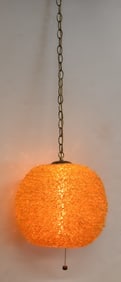 MID-CENTURY ORANGE LUCITE 'SPAGHETTI' SWAG LAMP