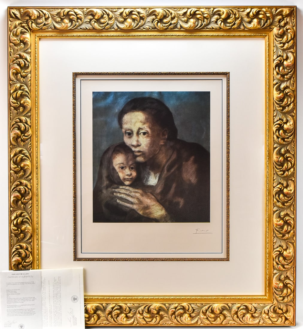 SIGNED PABLO PICASSO 'MERE ET ENFANT AU FICHU' LITHOGRAPHIC PRINT (1 of 5)