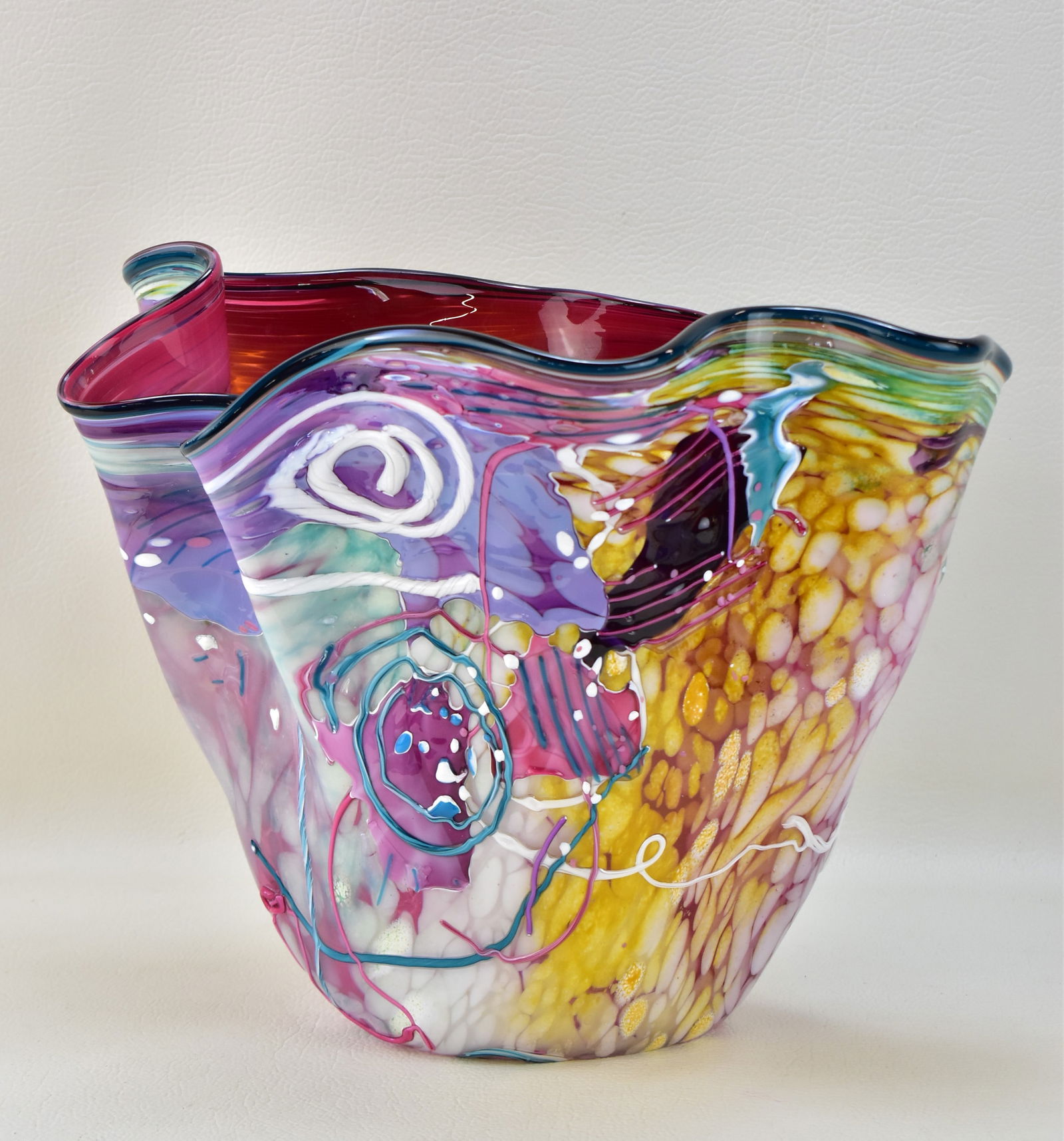 SIGNED DANIEL GAUMER & STEPHEN NELSON 'DOUBLE VISION' STUDIO ART GLASS VASE (1 of 4)