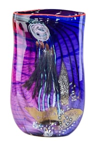 SIGNED MONUMENTAL CHRIS HAWTHORNE ART GLASS VASE
