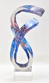 SIGNED ROD GARRETT POST MODERN ACRYLIC ART SCULPTURE