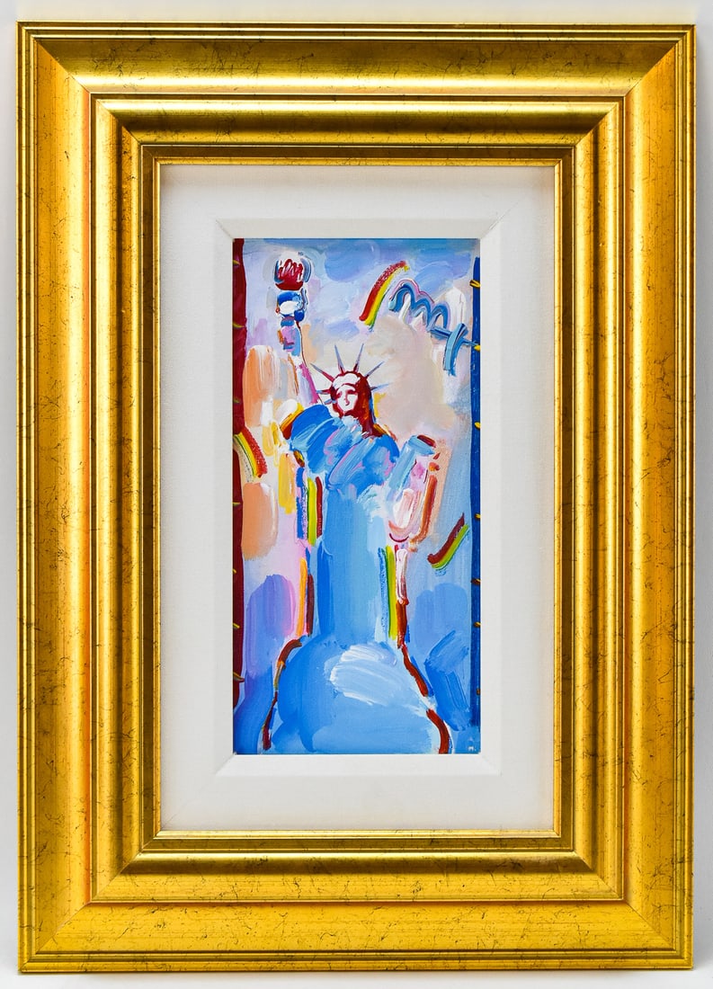 PETER MAX 'STATUE OF LIBERTY' SIGNED ACRYLIC ON LITHOGRAPH (1 of 3)