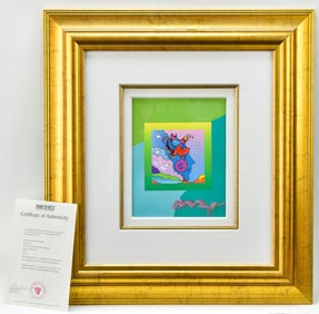 PETER MAX 'WOODSTOCK SERIES: PROFILE ON BLENDS' SIGNED ACRYLIC ON LITHOGRAPH