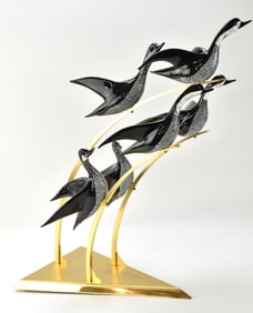 LICIO ZANETTI MURANO ART GLASS FLYING BIRD SCULPTURE