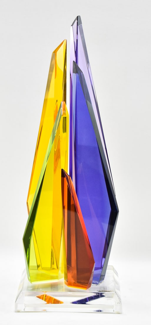 SIGNED SHLOMI HAZIZA GEM ACRYLIC LUCITE SCULPTURE (1 of 4)