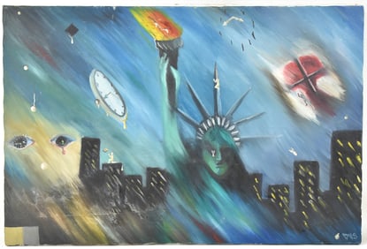 DAVID VAN SANFORD 'AMERICA THE BEAUTIFUL' ACRYLIC PAINTING
