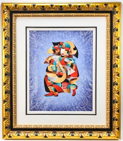 ANATOLE KRASNYANSKY 'LONE SAXOPHONE #11' PAINTING