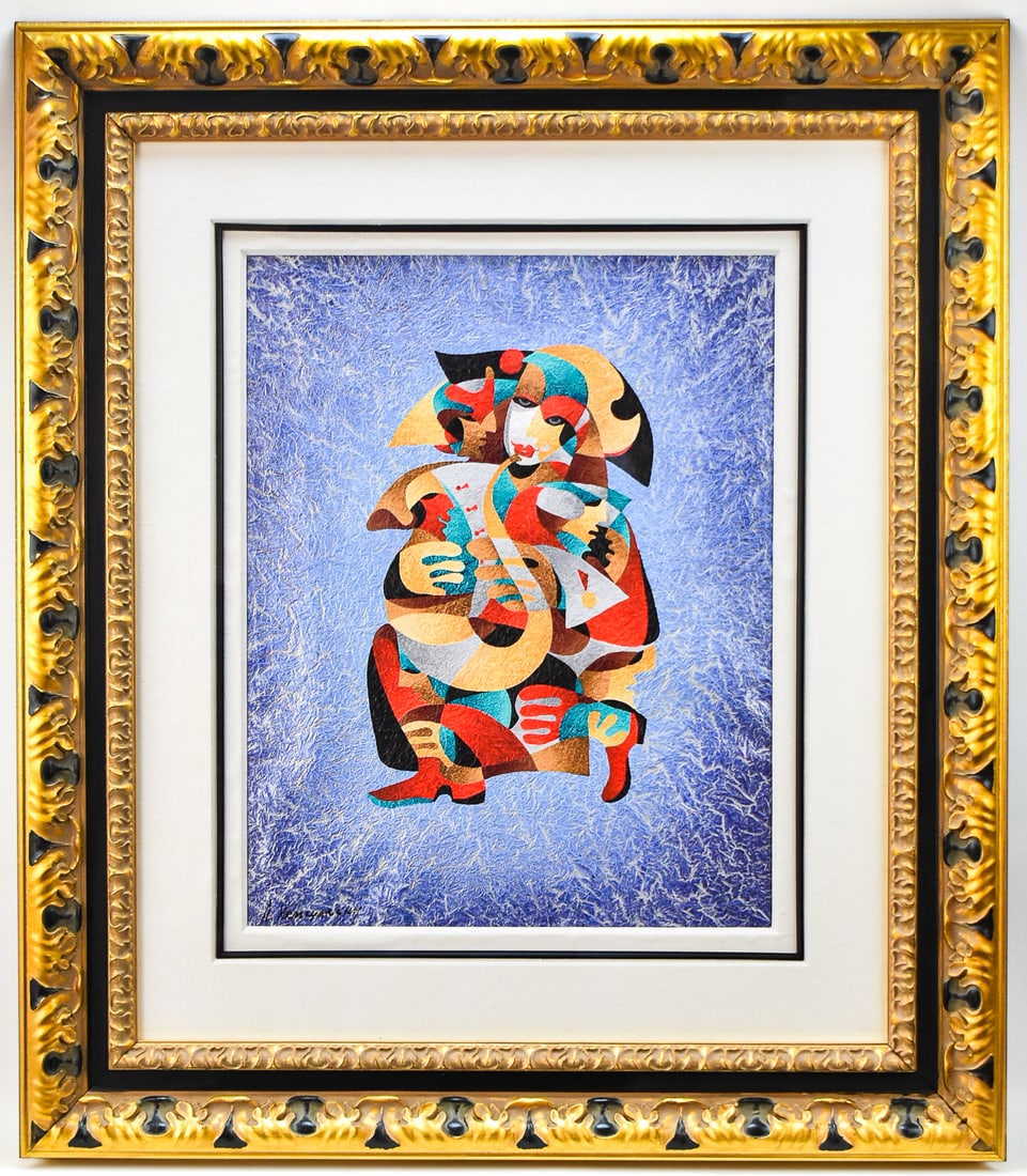 ANATOLE KRASNYANSKY 'LONE SAXOPHONE #11' PAINTING (1 of 5)