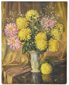 ANNA LUKENS FLORAL STILL LIFE OIL PAINTING