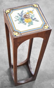 HAND-PAINTED TILE-TOP DISPLAY STAND
