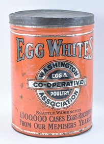 WASHINGTON COOPERATIVE EGG & POULTRY ASSOCIATION EGG WHITES GENERAL STORE TIN