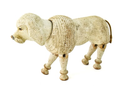 SCHOENHUT WHITE POODLE, CIRCA 1910-1930