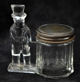 UNCLE SAM GLASS CANDY CONTAINER BANK