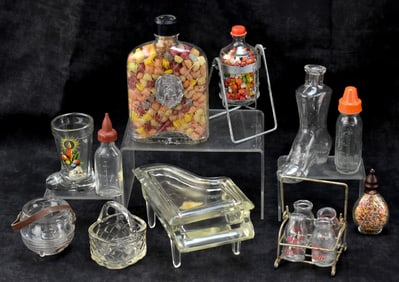 GLASS CANDY CONTAINER ASSORTMENT