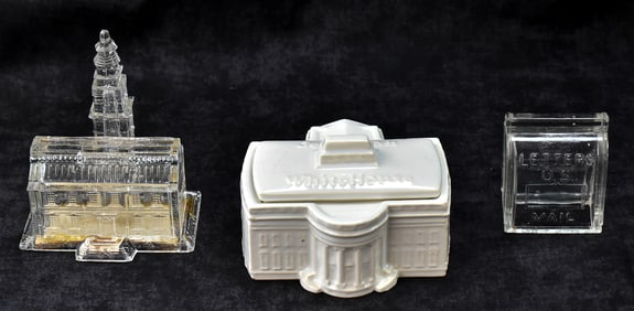 ASSORTED VINTAGE GLASS CANDY CONTAINERS