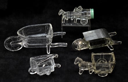 WAGON-THEMED GLASS CANDY CONTAINERS