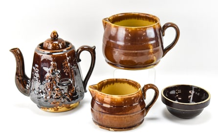 BENNINGTON POTTERY (ATTR.) ASSORTMENT, CIRCA 19th C.