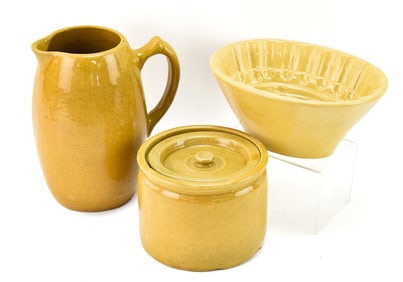 ASSORTED YELLOW WARE POTTERY