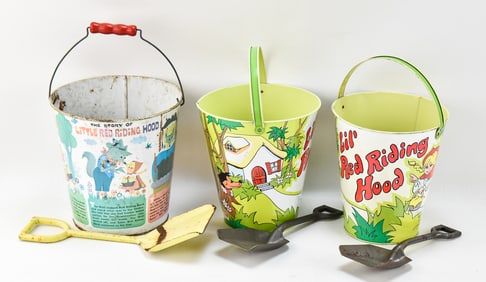 VINTAGE LITTLE RED RIDING HOOD SAND PAILS