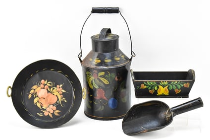 ASSORTED VICTORIAN TOLEWARE
