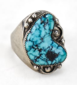 MEN'S STERLING SILVER & TURQUOISE RING