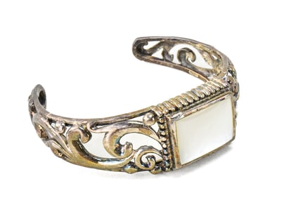 SPINDRIFT & MOP STERLING SILVER & MOTHER OF PEARL CUFF