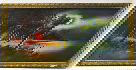 NOCTURNAL LAKE SCENE BY PETERS