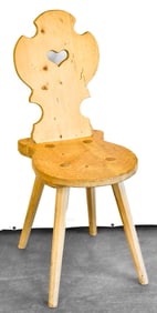 VINTAGE TYROLEAN PINE-CARVED ALPINE CHAIR