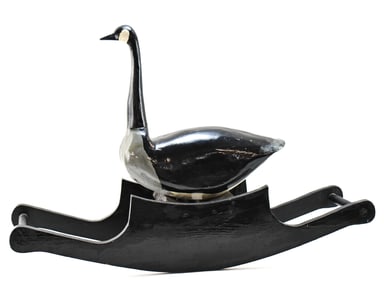 FOLK ART CANADA GOOSE SCULPTED AND PAINTED WOODEN ROCKER