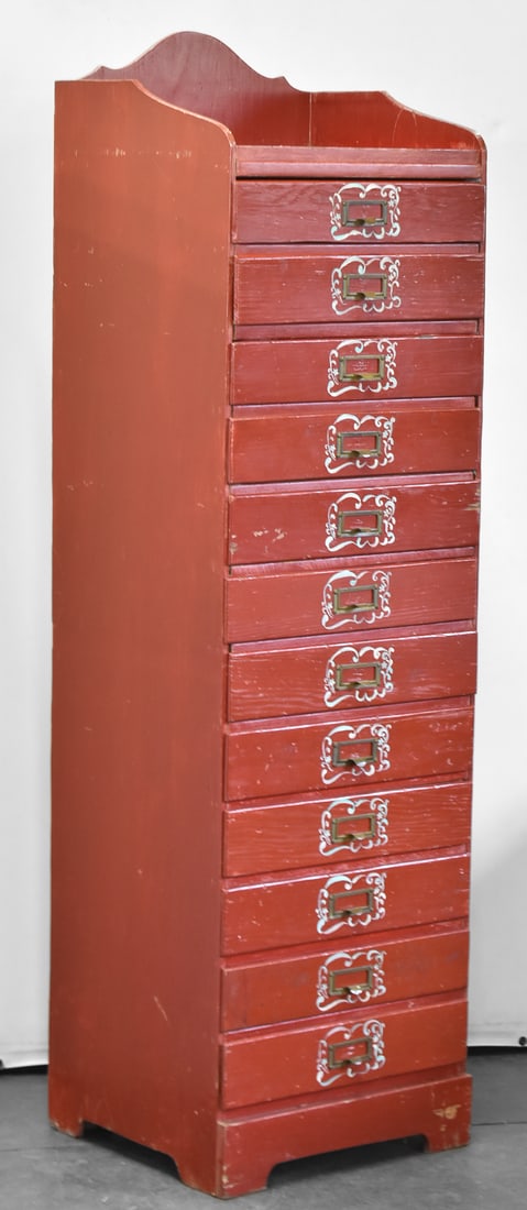 19TH C. PAINTED STORAGE CABINET (1 of 2)
