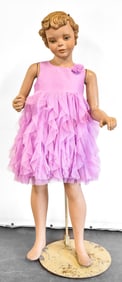 MIDCENTURY GIRL STORE DISPLAY MANNEQUIN WITH PINK DRESS