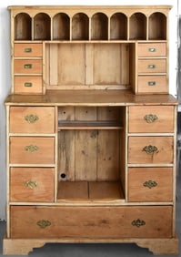 GENERAL STORE PINE FRONT COUNTER DISPLAY CABINET