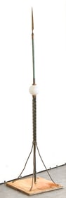 EARLY 20TH CENTURY LIGHTNING ROD WITH WHITE GLASS BALL