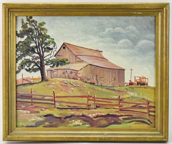 KARL KOCH 'OREGON FARM SCENE' OIL PAINTING