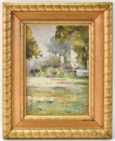 ENGLISH SCHOOL IMPRESSIONIST LANDSCAPE OIL PAINTING ON BOARD