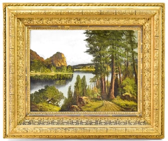 JOHN ENGLEHART 'GREAT FALLS FROM RED ROCK' YELLOWSTONE OIL PAINTING