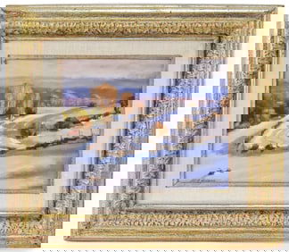 J. BENJAMIN WINTER LANDSCAPE OIL PAINTING