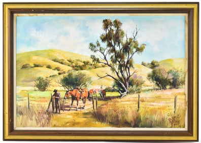 JOHN ROBY 'EAST OF KING CITY' OIL PAINTING