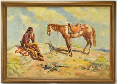 HAROLD HARRINGTON BETTS 'ORAIBI - ARIZONA' OIL PAINTING