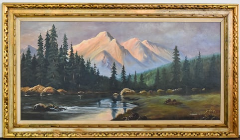 M. RARDIN '3 SISTERS FROM MIRROR LAKE' OREGON OIL PAINTING