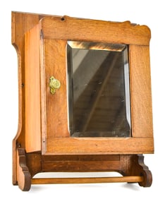 VINTAGE OAK HANGING MEDICINE CABINET