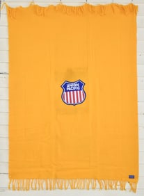 PENDLETON YELLOW UNION PACIFIC WOOL FRINGE BLANKET