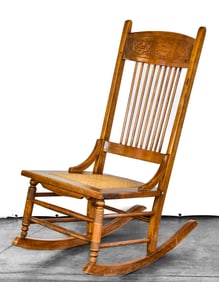 ANTIQUE PRESSED BACK ROCKING CHAIR