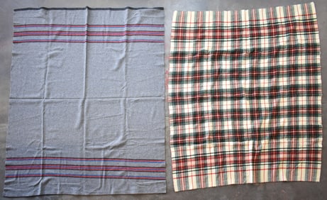 TWO WOOL STRIPED BLANKETS