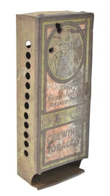RIGHT-CUT TIN LITHO GENERAL STORE TOBACCO DISPENSER