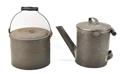 TWO EARLY 20TH CENTURY METAL FOOD PAILS