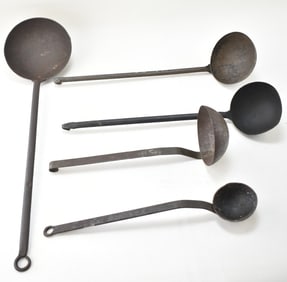 COLLECTION OF IRON LADLES