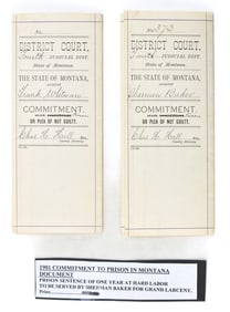 MONTANA DISTRICT COURT PRISON ORDER FORMS FOR THIEVES SHERMAN BAKER AND FRANK WHITMAN