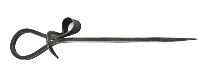 WROUGHT IRON MINER'S CANDLE HOLDER